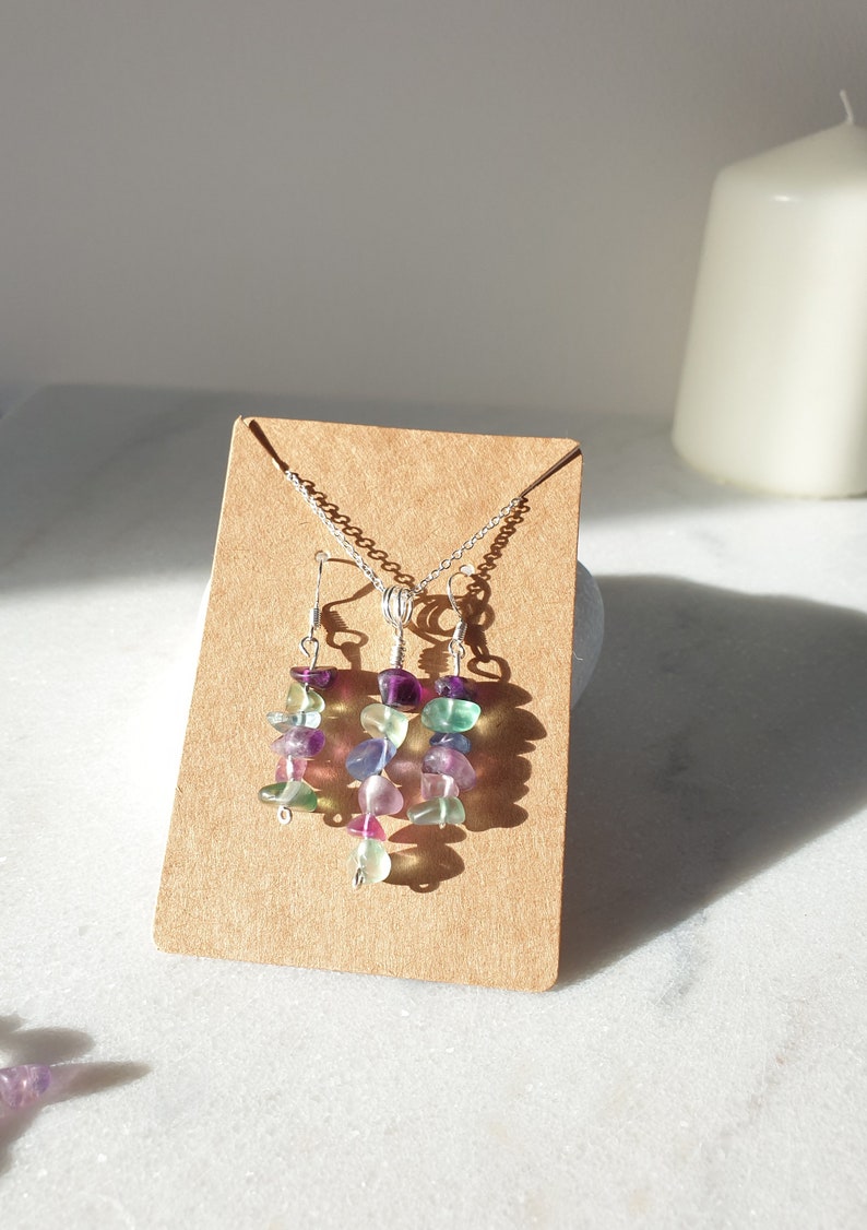 Fluorite jewellery set