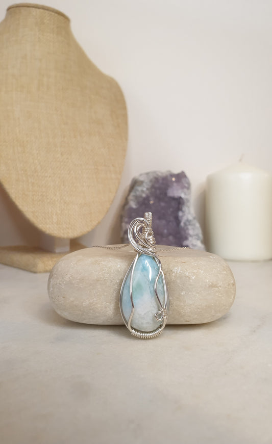 Sterling Silver Larimar Pendant