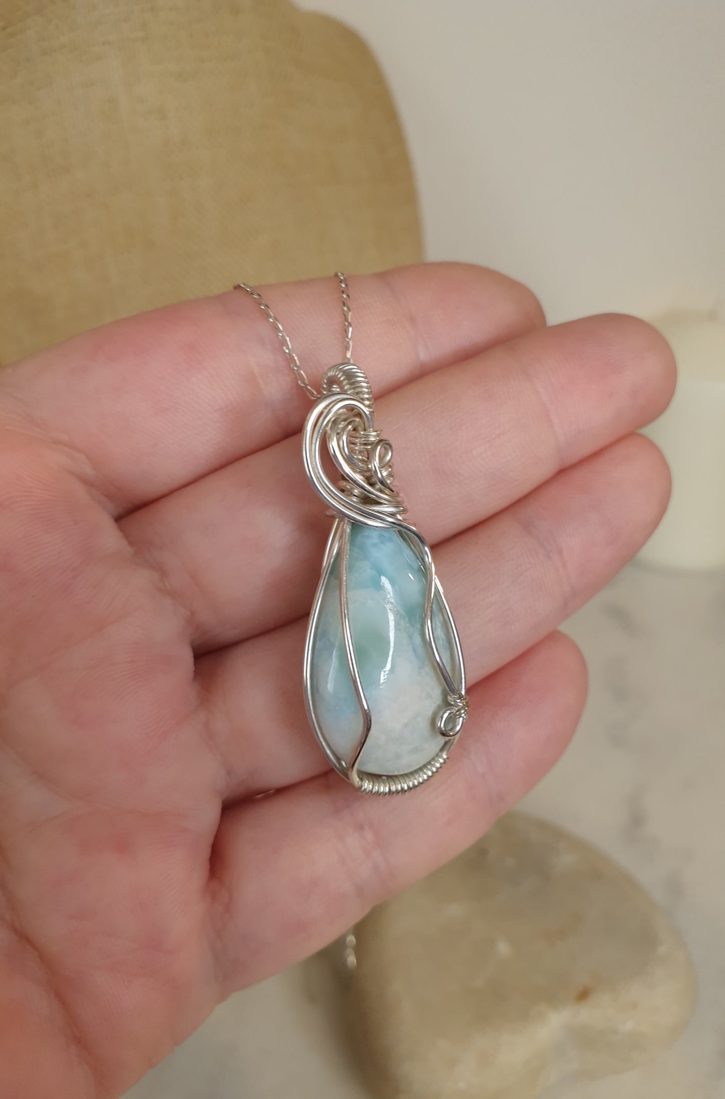 Sterling Silver Larimar Pendant