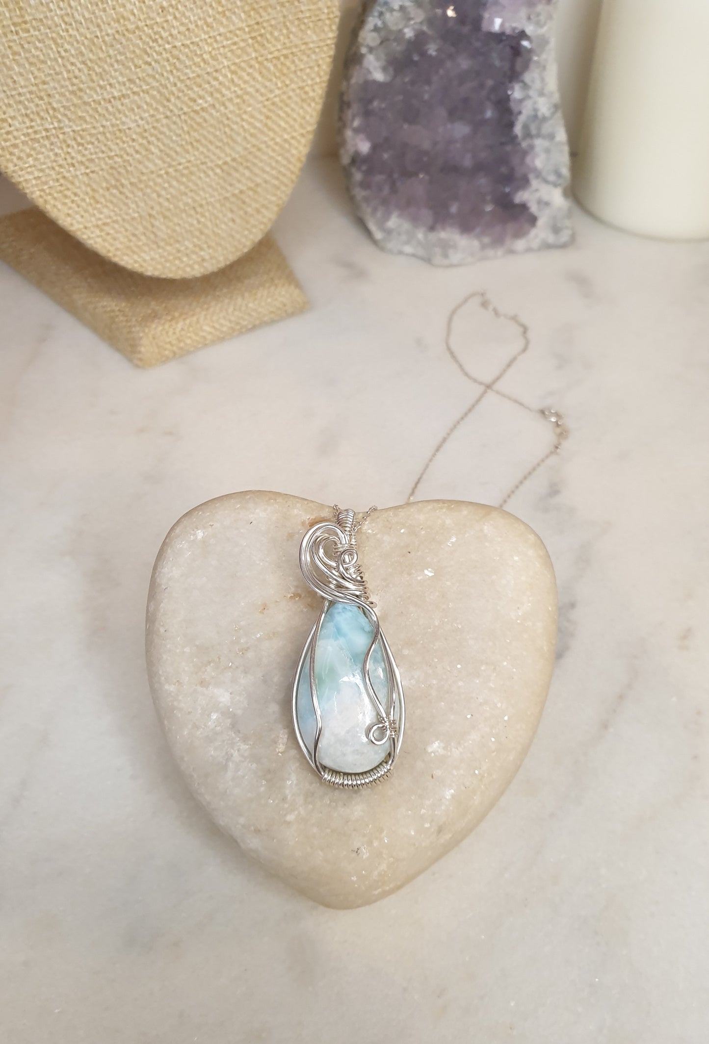 Sterling Silver Larimar Pendant