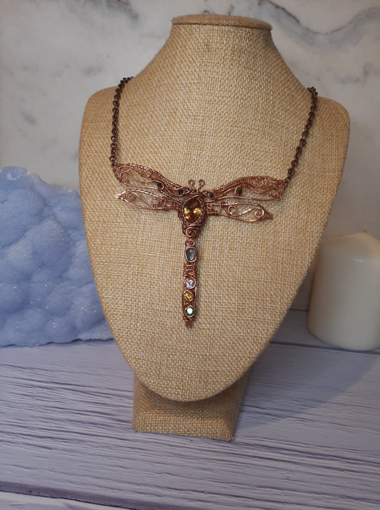 Colour Changing Zultanite Dragonfly Necklace