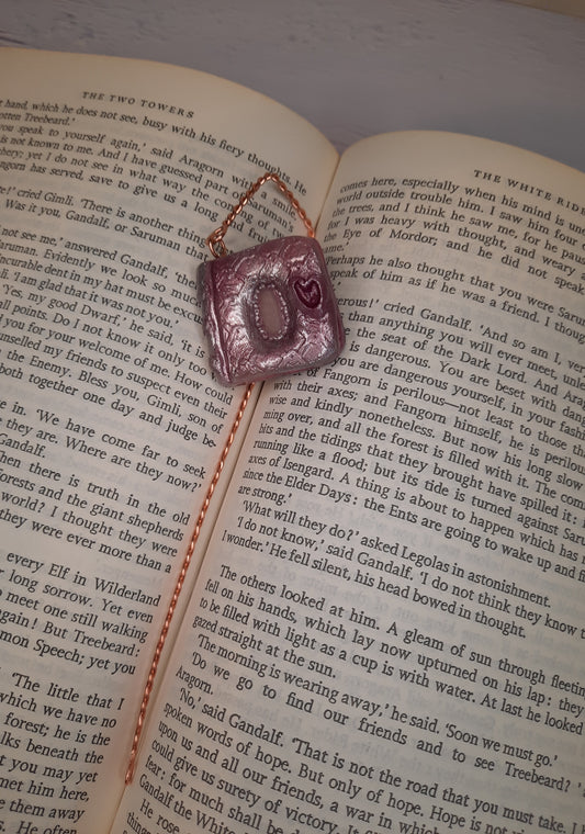 Rose Quartz Heart Book Marker