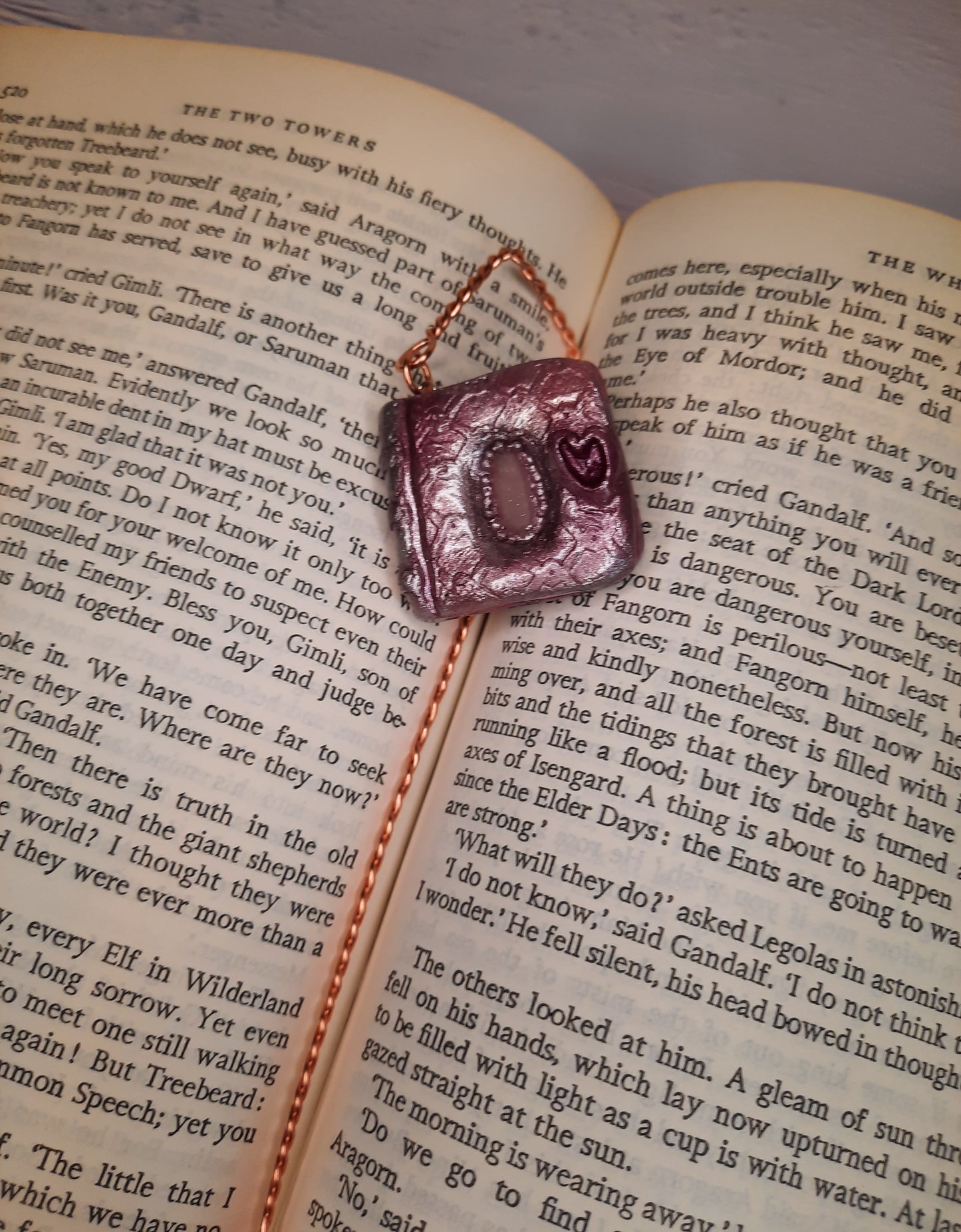 Rose Quartz Heart Book Marker