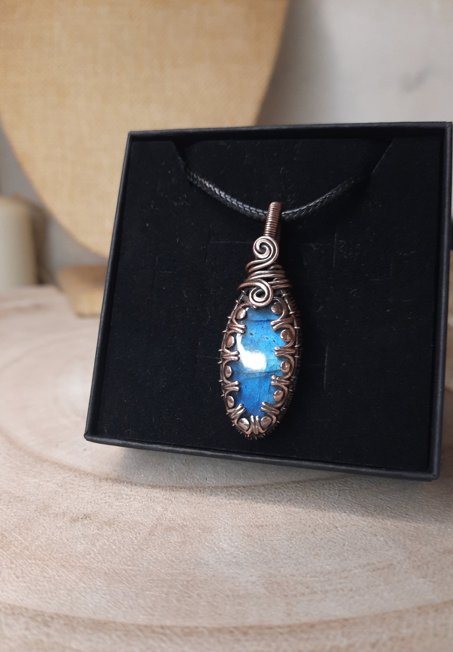Mystic Glow | Labradorite Copper Pendant