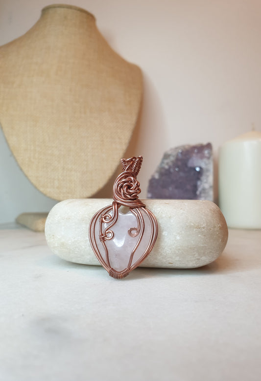 Rose Quartz Heart Pendant