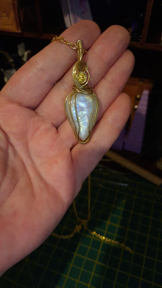 Rainbow Moonstone Pendant