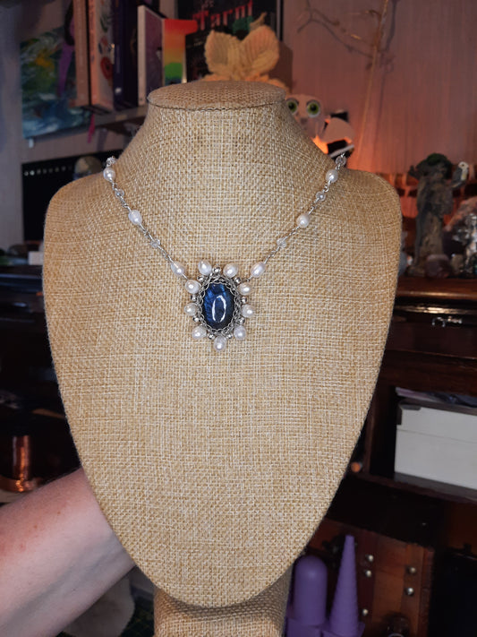 Labradorite and Freshwater Pearl Necklace