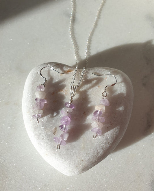 Amethyst jewellery set